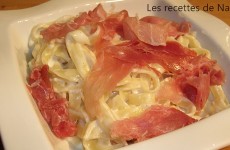 Tagliatelles au Saint-Marcellin et jambon de Parme