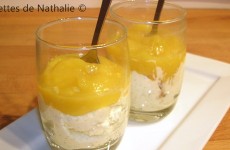 Mousse d'agrumes et coulis de mangue