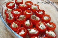 Tomates cerise gratinées au chèvre