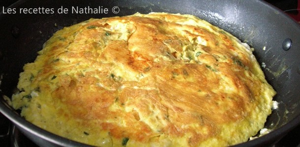 Omelette au chèvre et menthe