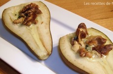 Poires farcies au roquefort et aux noix