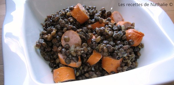 Salade de lentilles et saucisses