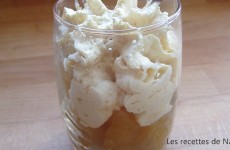 Verrine de poires caramélisées et mousse de foie gras