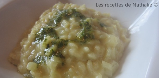 Risotto au fenouil et jus de coriandre