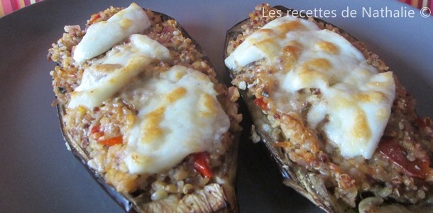 Aubergines farcies au quinoa