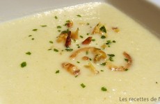 Velouté d'endives aux crevettes grises