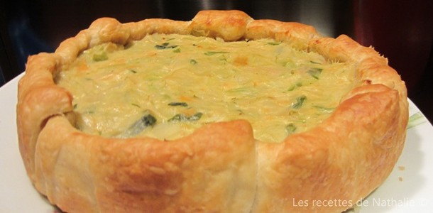 Tarte aux poireaux et au saumon fumé